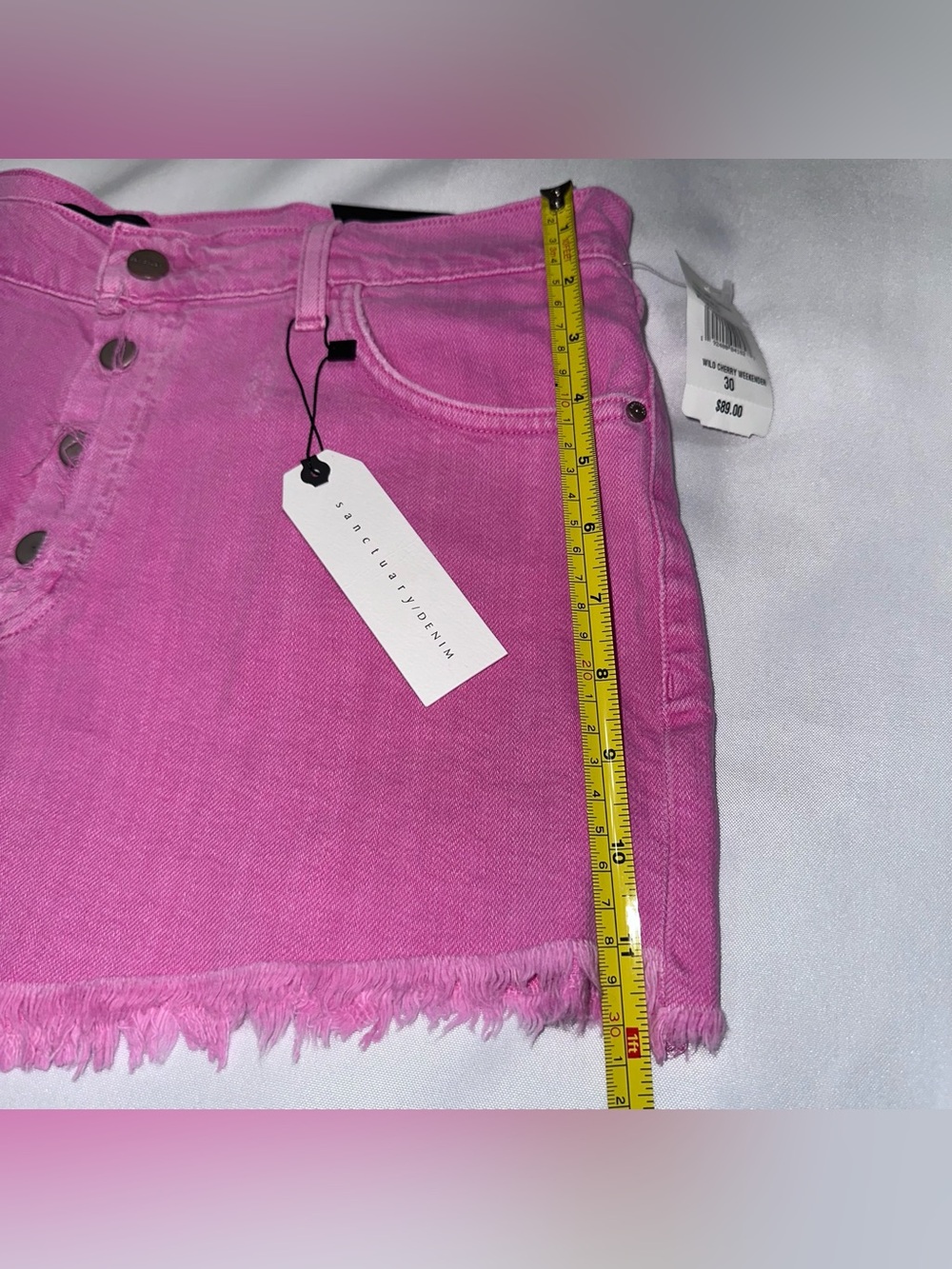 Sanctuary Denim shorts size 30 distressed Pink Wild Cherry Weekender shorts NWT - Picture 9 of 9